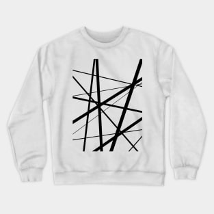 Black and White Geometric Lines Crewneck Sweatshirt